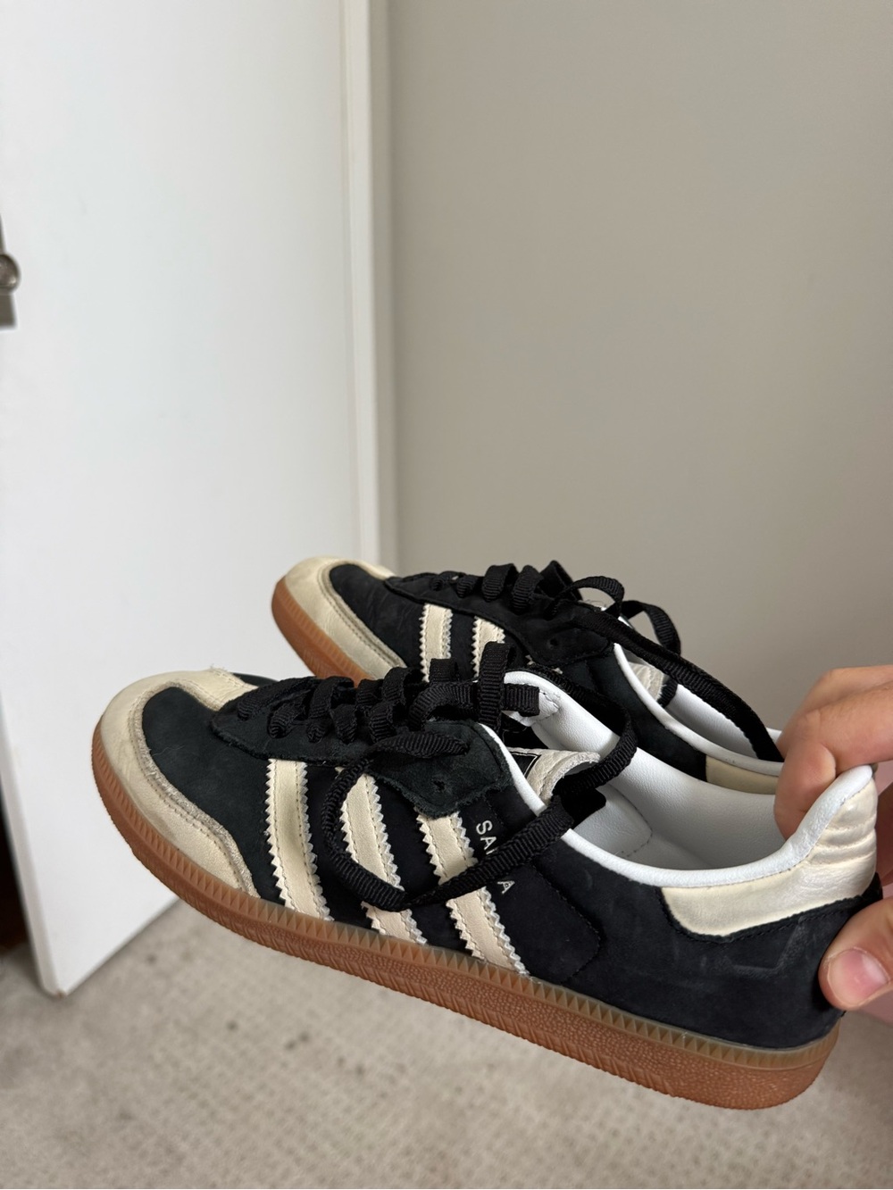 Black and Cream Samba Sneakers